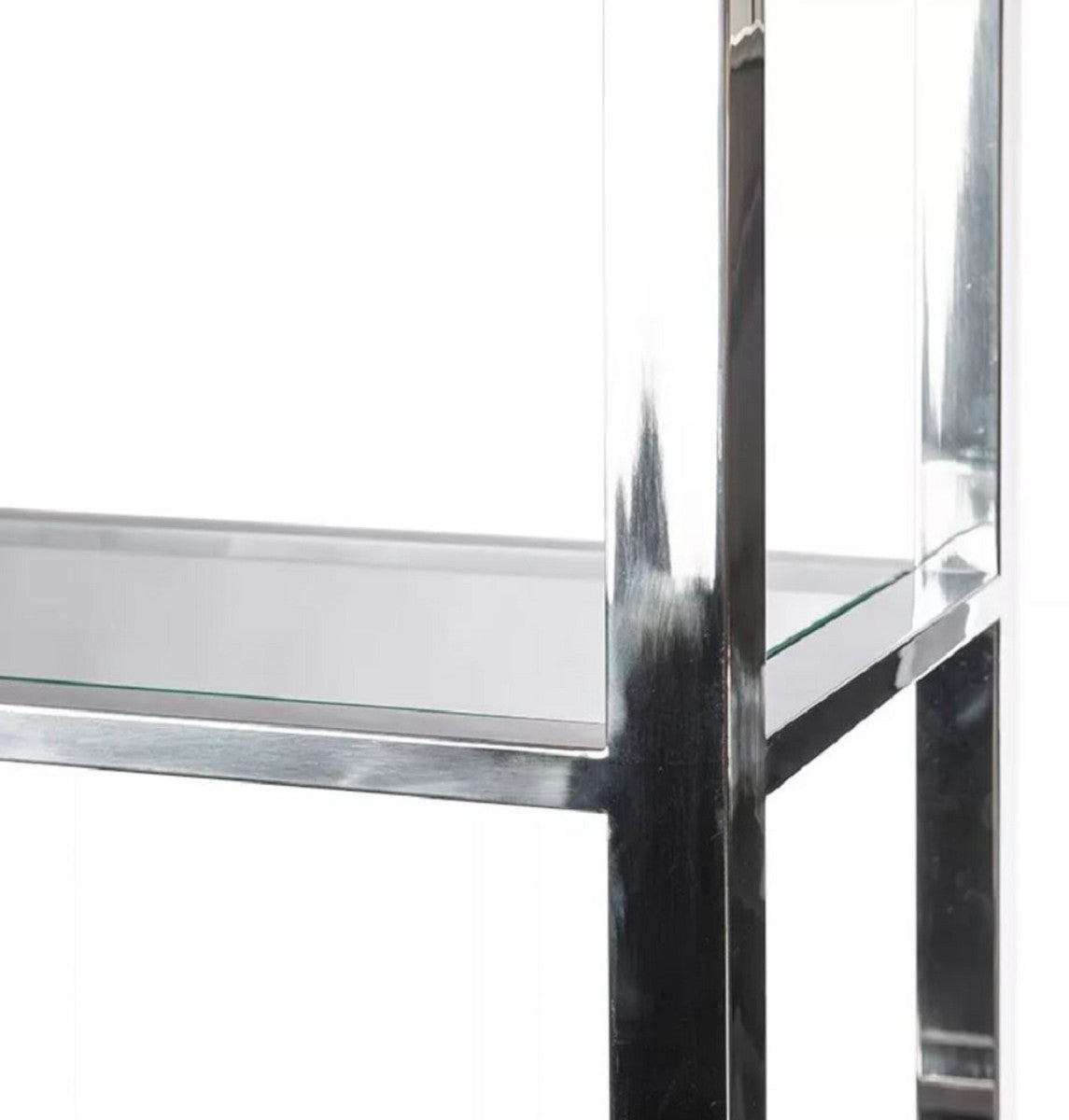 Regalschrank mit Leiter Schwarz / Silber 219 x 43 x H. 240 cm - Bücherschrank - Wohnzimmer Schrank - Büro Schrank - Wohnzimmer Möbel - Büro Möbel - Luxus Möbel