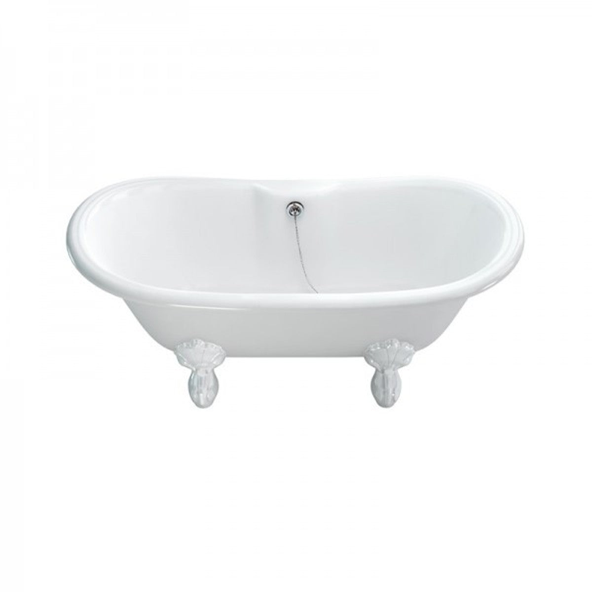 Jugendstil Badewanne Naturstein freistehend 1700mm BCha Weiß - Freistehende Retro Antik Badewanne