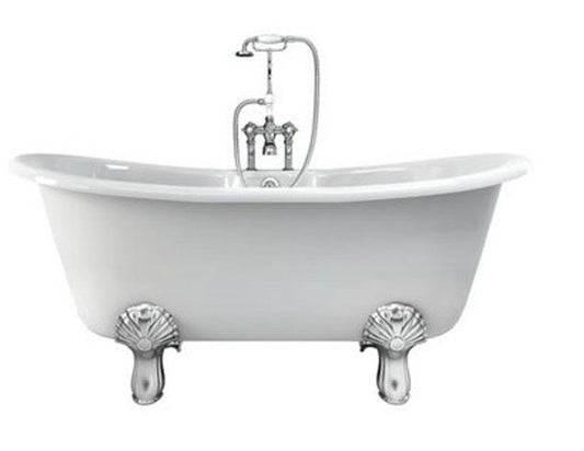 Jugendstil Badewanne Naturstein freistehend 1700mm BCha Weiß - Freistehende Retro Antik Badewanne