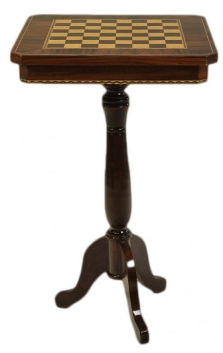Barock Spieltisch Schach / Dame Tisch Mahagoni - Möbel Antik Stil Art Deco Jugendstil Schachtisch