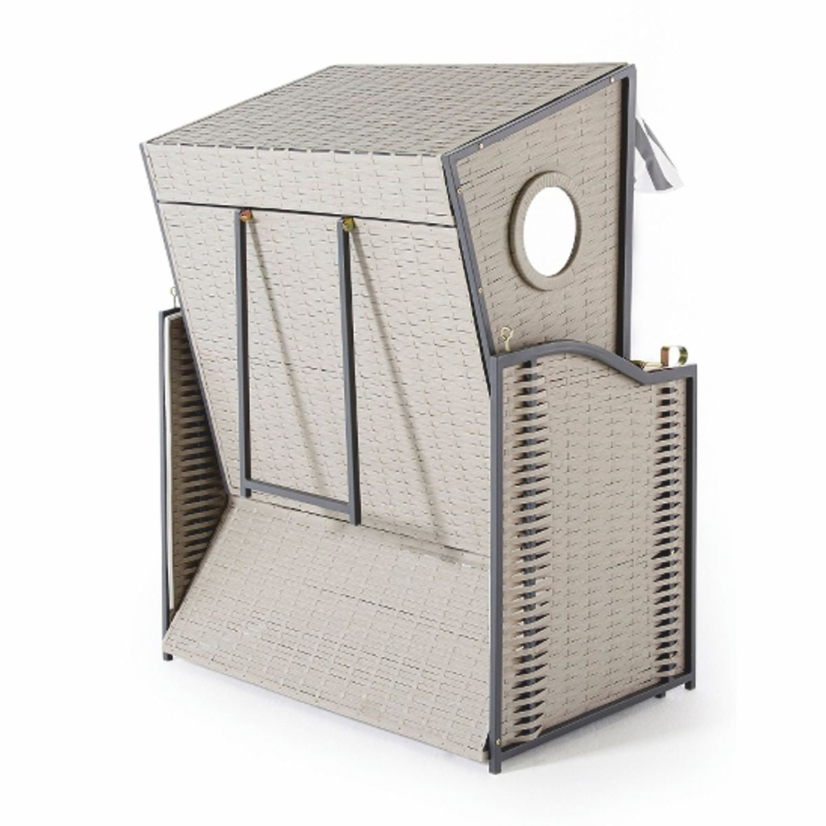 Strandkorb mit Dach Grau / Weiß 114 x 72 x H. 160 cm