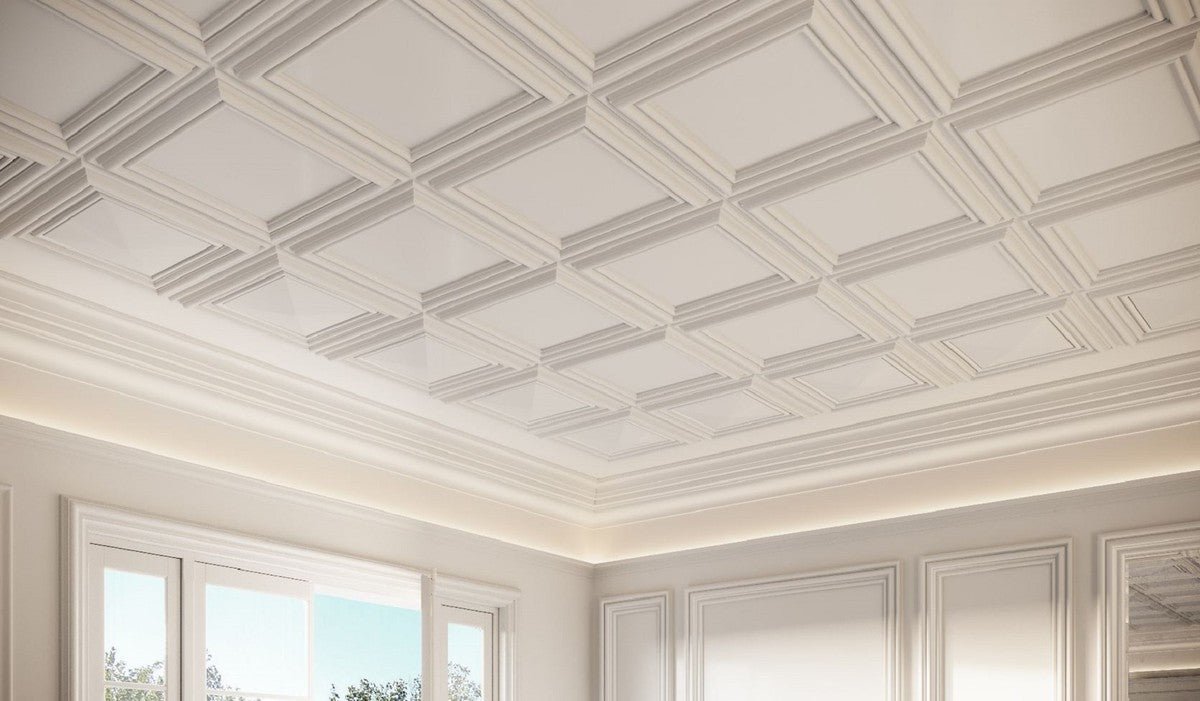 Wandpaneel / Deckenpaneel Weiß 50 x 3,2 x H. 50 cm - Barock & Jugendstil Deko Accessoires