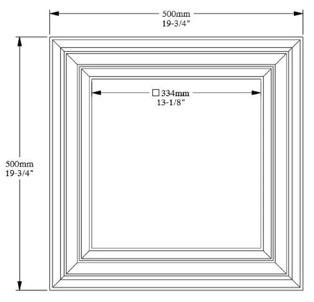 Wandpaneel / Deckenpaneel Weiß 50 x 3,2 x H. 50 cm - Barock & Jugendstil Deko Accessoires