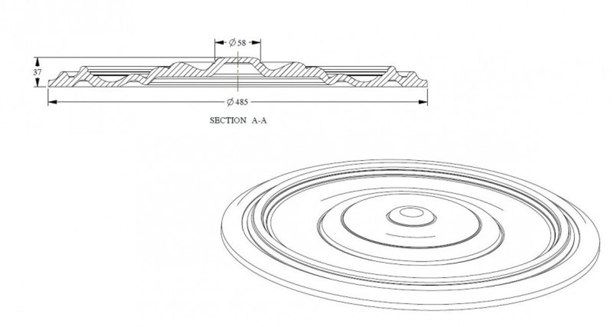 Stuck Rosette 48.5 x 48.5 cm Deckenstuck Deckenrosette Stuckrosette Wandrosette