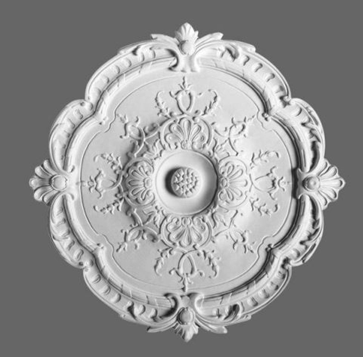 Stuck Rosette 38.5 x 38.5 cm Deckenstuck Deckenrosette Stuckrosette Wandrosette Barock Jugendstil