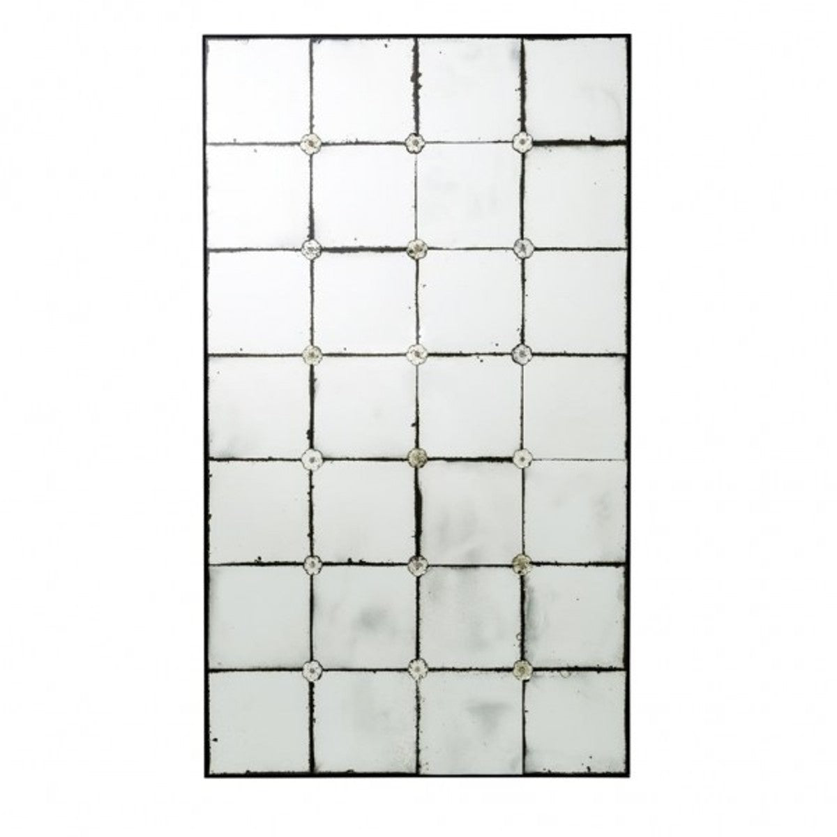 Vintage Wandspiegel Squares Antik Stil Glas 80 x H140 cm - Hotel & Restaurant Einrichtung Art Deco