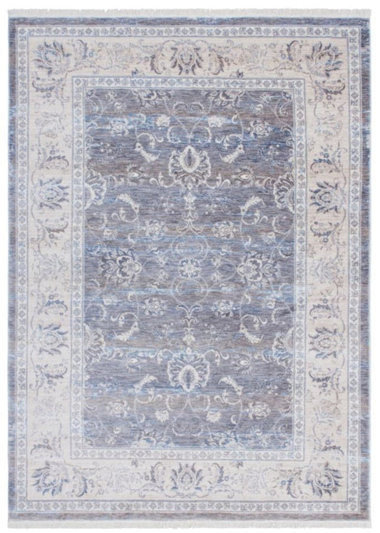 Wohnzimmer Teppich Grau - Verschiedene Größen - Rechteckiger Teppich im Vintage Look - Wohnzimmer Deko