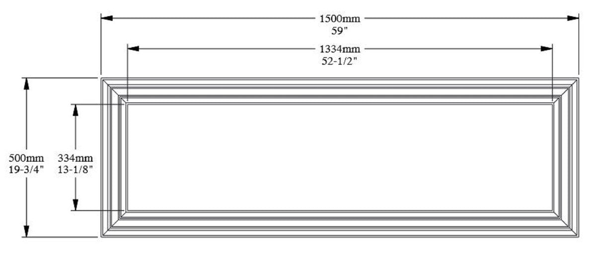 Wandpaneel Weiß 150 x 3,2 x H. 50 cm - Barock & Jugendstil Deko Accessoires