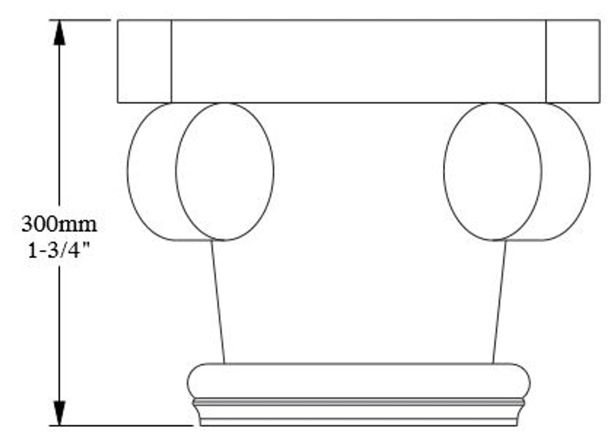 Barock Zierelement Säulen Kopfteil Weiß 36 x 18 x H. 30 cm - Prunkvolle Wanddeko - Barock Deko