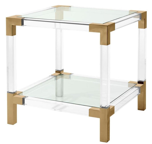 Luxus Wohnzimmer Beistelltisch Messingfarben 60 x 60 x H. 60 cm - Wohnzimmer Möbel
