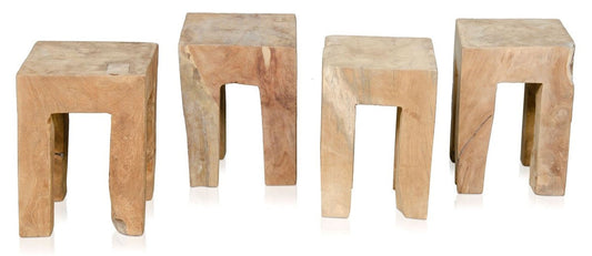 Wohnzimmer Beistelltisch Naturfarben 31 x 31 x H. 40 cm - Luxus Kollektion