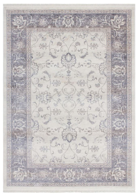 Wohnzimmer Teppich Elfenbeinfarben - Verschiedene Größen - Rechteckiger Teppich im Vintage Look - Wohnzimmer Deko