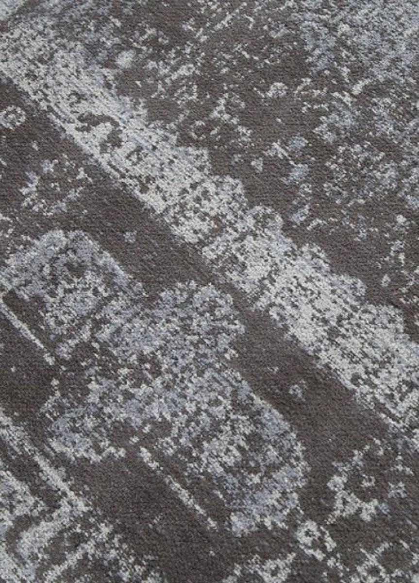 Vintage Wohnzimmer Teppich Hellgrau 160 x 240 cm - Rechteckiger Baumwoll Teppich - Wohnzimmer Deko Accessoires