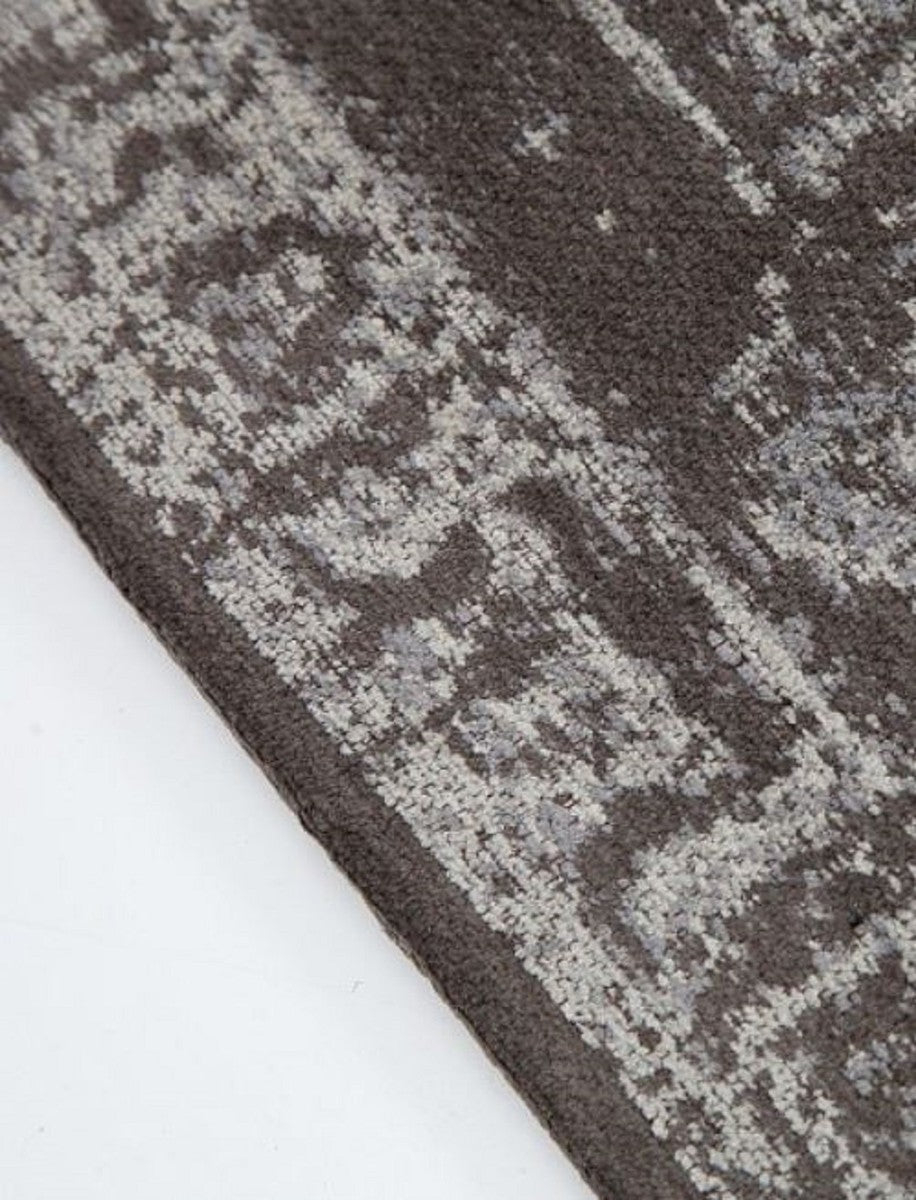 Vintage Wohnzimmer Teppich Hellgrau 160 x 240 cm - Rechteckiger Baumwoll Teppich - Wohnzimmer Deko Accessoires