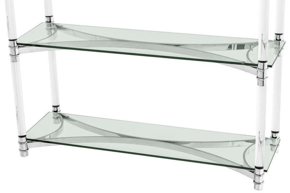 Wohnzimmerschrank / Regalschrank Silber 117 x 41 x H. 200 cm - Luxus Möbel