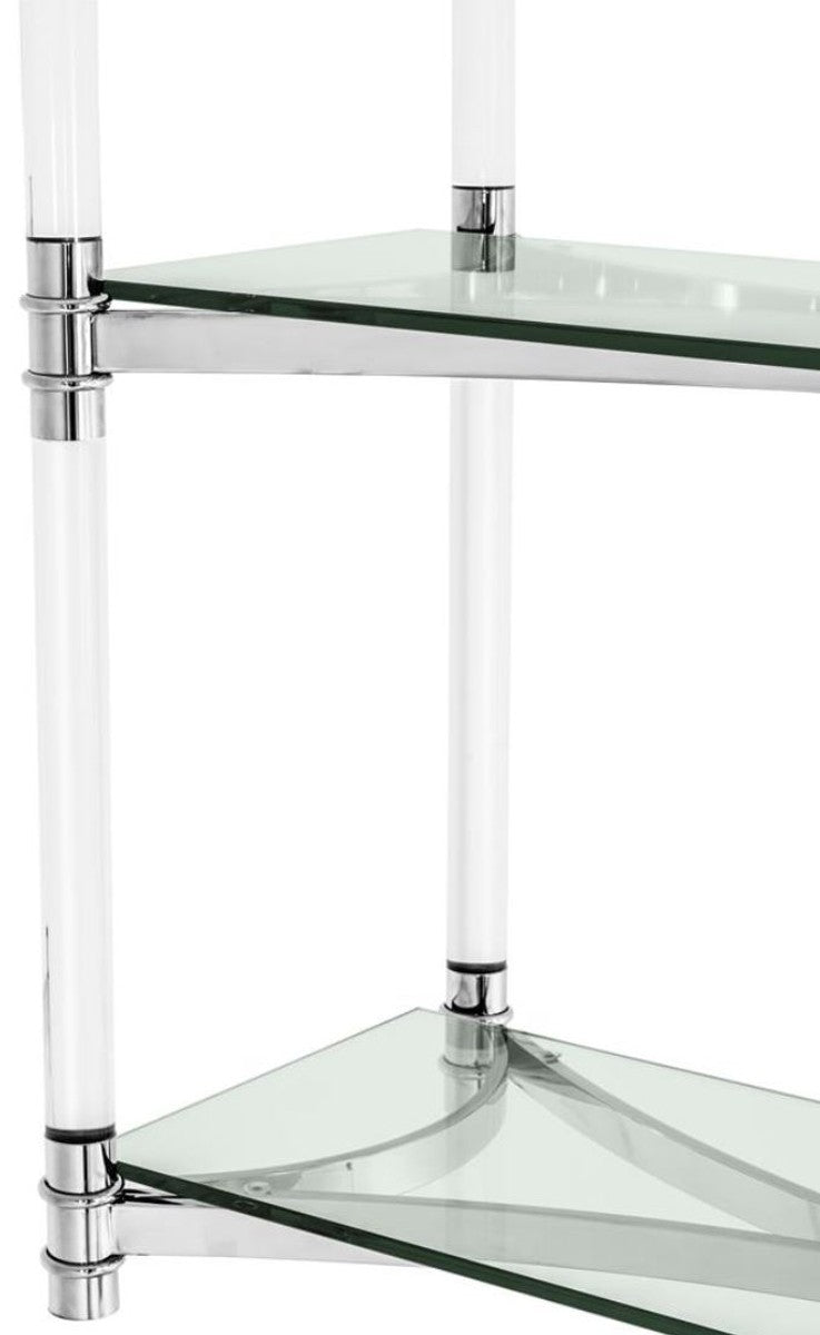 Wohnzimmerschrank / Regalschrank Silber 117 x 41 x H. 200 cm - Luxus Möbel