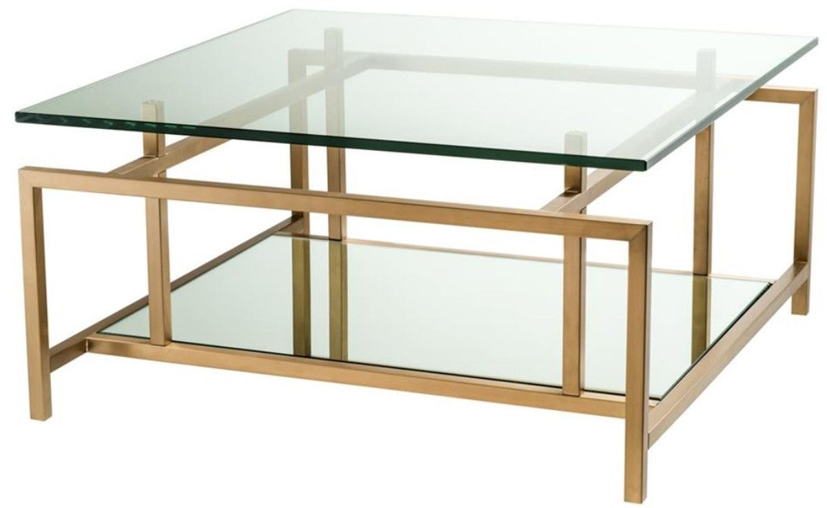 Wohnzimmertisch Messing 70 x 70 x H. 35 cm - Luxus Couchtisch