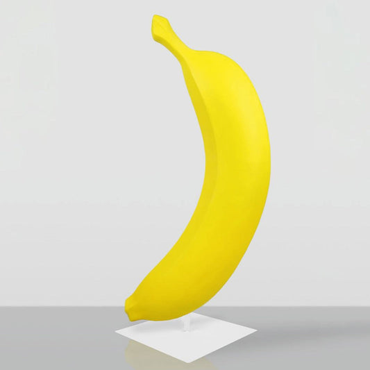XXL Deko Banane mit Ständer Gelb / Weiß H. 170 cm - Garten Deko