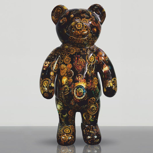 XXL Deko Skulptur Teddybär Bunt H. 140 cm - Große Deko Figur