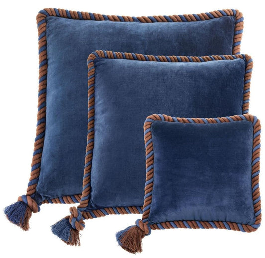 Zierkissen 3er Set marine blau - Luxus Wohnzimmer / Hotel Kollektion