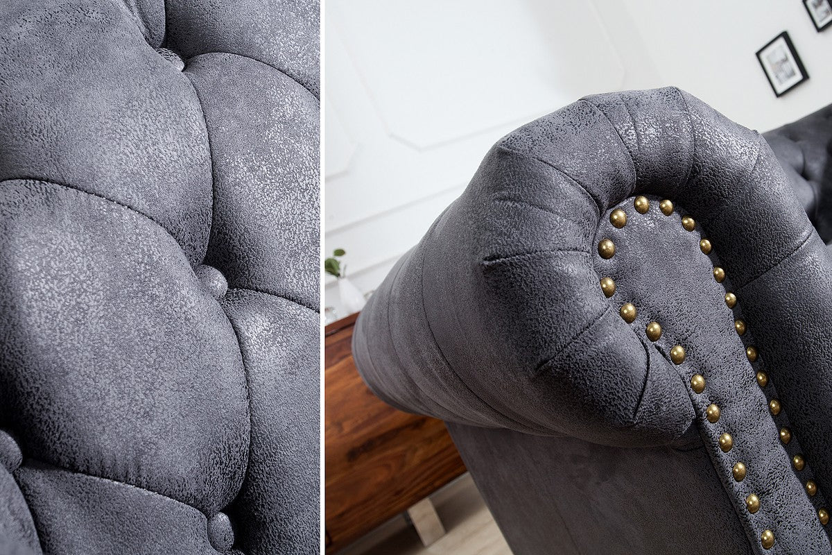 Chesterfield 2er Sofa Antikgrau aus dem Hause - Wohnzimmer Möbel - Couch