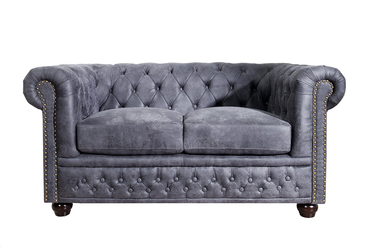Chesterfield 2er Sofa Antikgrau aus dem Hause - Wohnzimmer Möbel - Couch