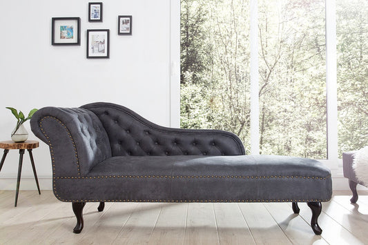 Chesterfield Recamiere / Chaiselongue Antikgrau aus dem Hause - Wohnzimmer Chaiselongue