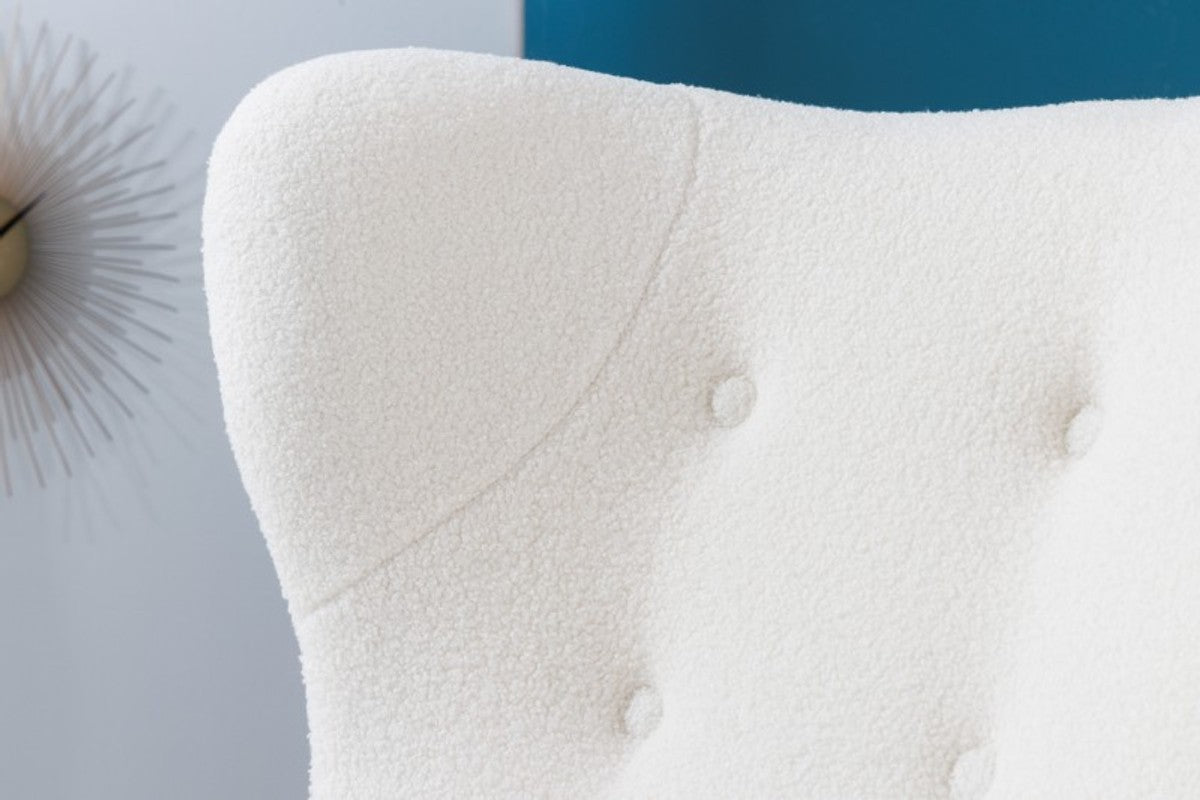 Chesterfield Sessel Weiß / Schwarz / Gold Ohrensessel aus dem Hause Casa Padrino