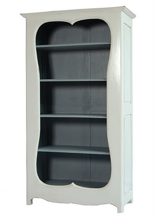 Barock Bücherschrank Weiss / Grau B 110 x H 185 cm Bücherregal Regal Schrank