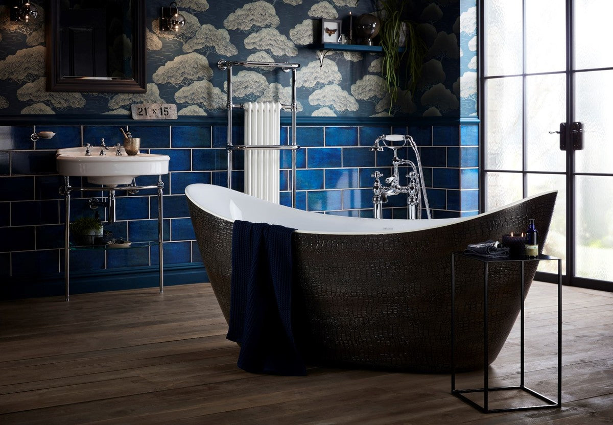 Freistehende Luxus Badewanne mit Krokodilhaut Optik 173 x 73 x H. 75 cm - Limited Edition