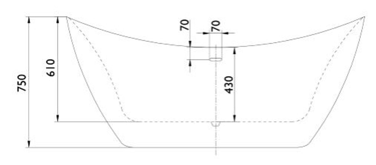 Freistehende Luxus Badewanne mit Krokodilhaut Optik 173 x 73 x H. 75 cm - Limited Edition