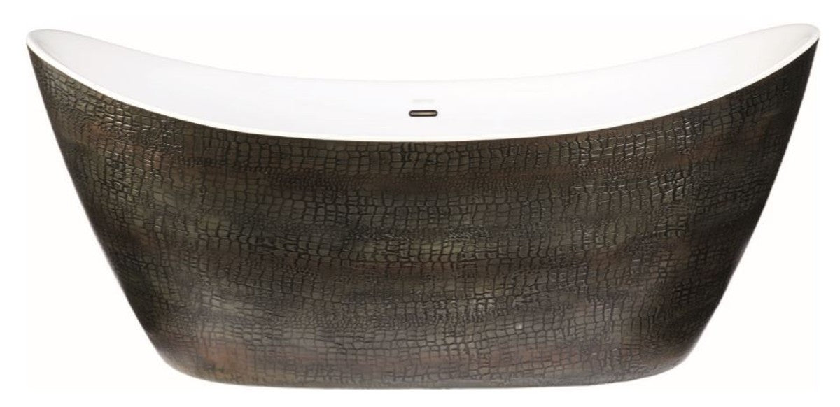 Freistehende Luxus Badewanne mit Krokodilhaut Optik 173 x 73 x H. 75 cm - Limited Edition