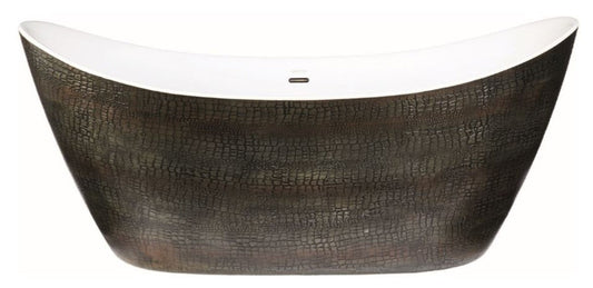 Freistehende Luxus Badewanne mit Krokodilhaut Optik 173 x 73 x H. 75 cm - Limited Edition