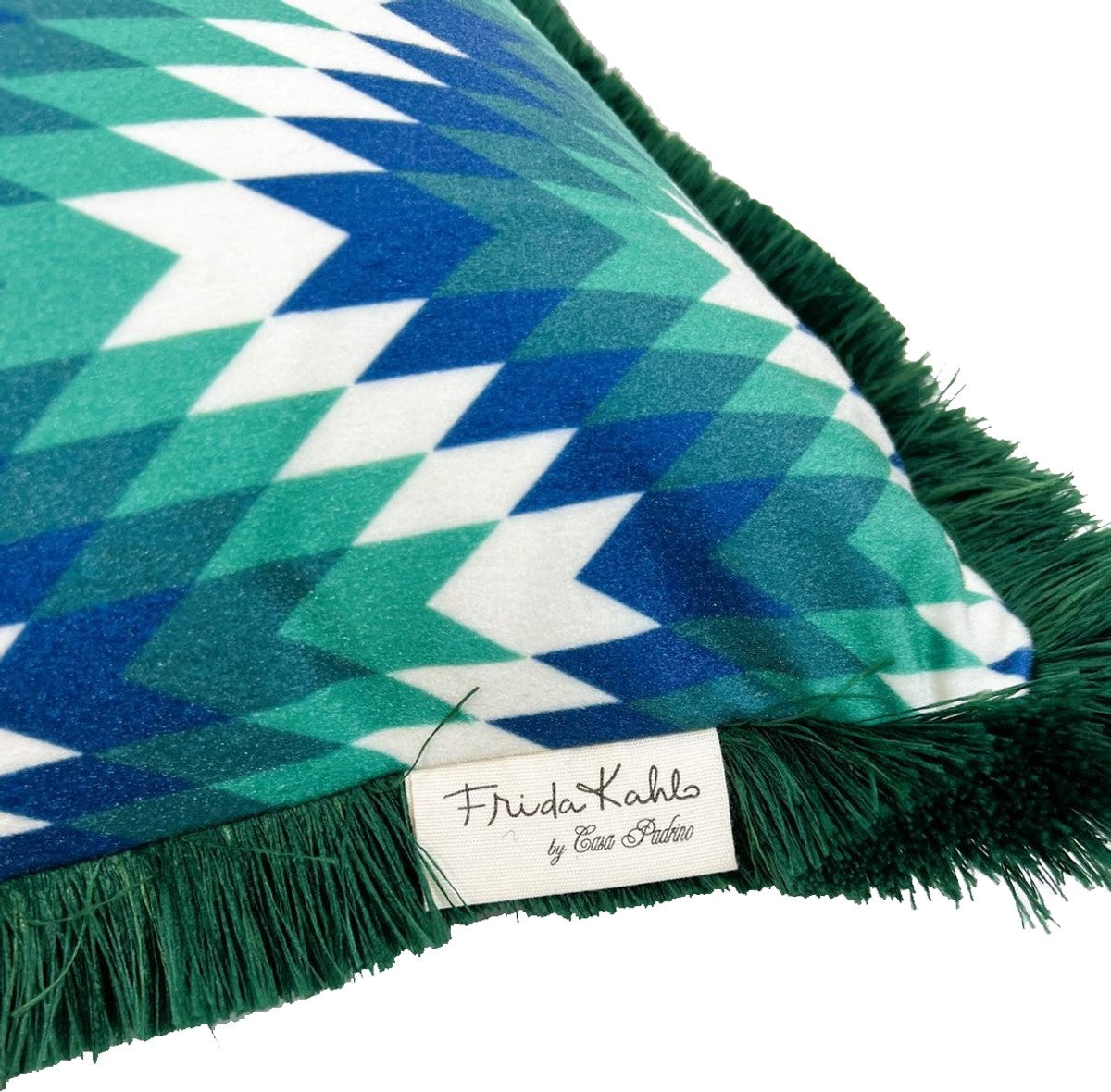 Frida Kahlo by Luxus Deko Kissen mit Strass Steinen Grün / Bunt
