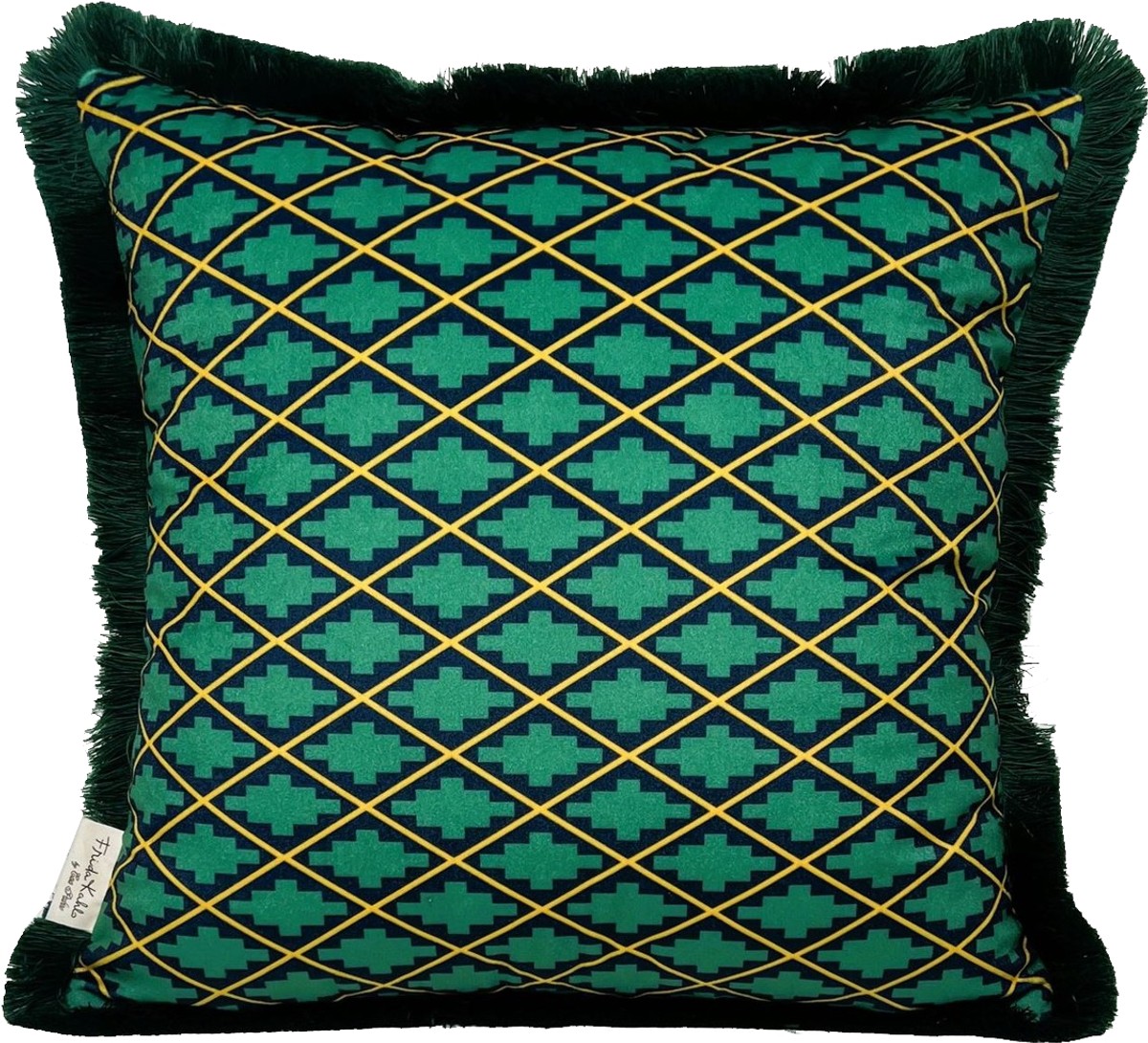 Frida Kahlo by Luxus Deko Kissen mit Strass Steinen Weiß / Bunt