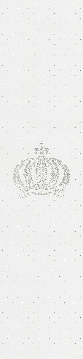 Harald Glööckler Designer Barock Vliestapete 52716 - Krone - Weiß mit Straßsteinen