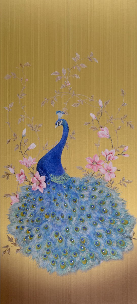 Harald Glööckler Designer Barock Vliestapete 58511 - Pfau - Gold / Mehrfarbig