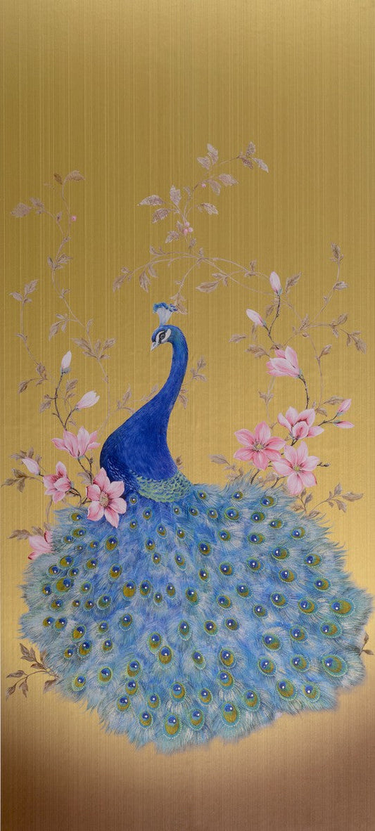 Harald Glööckler Designer Barock Vliestapete 58511 - Pfau - Gold / Mehrfarbig