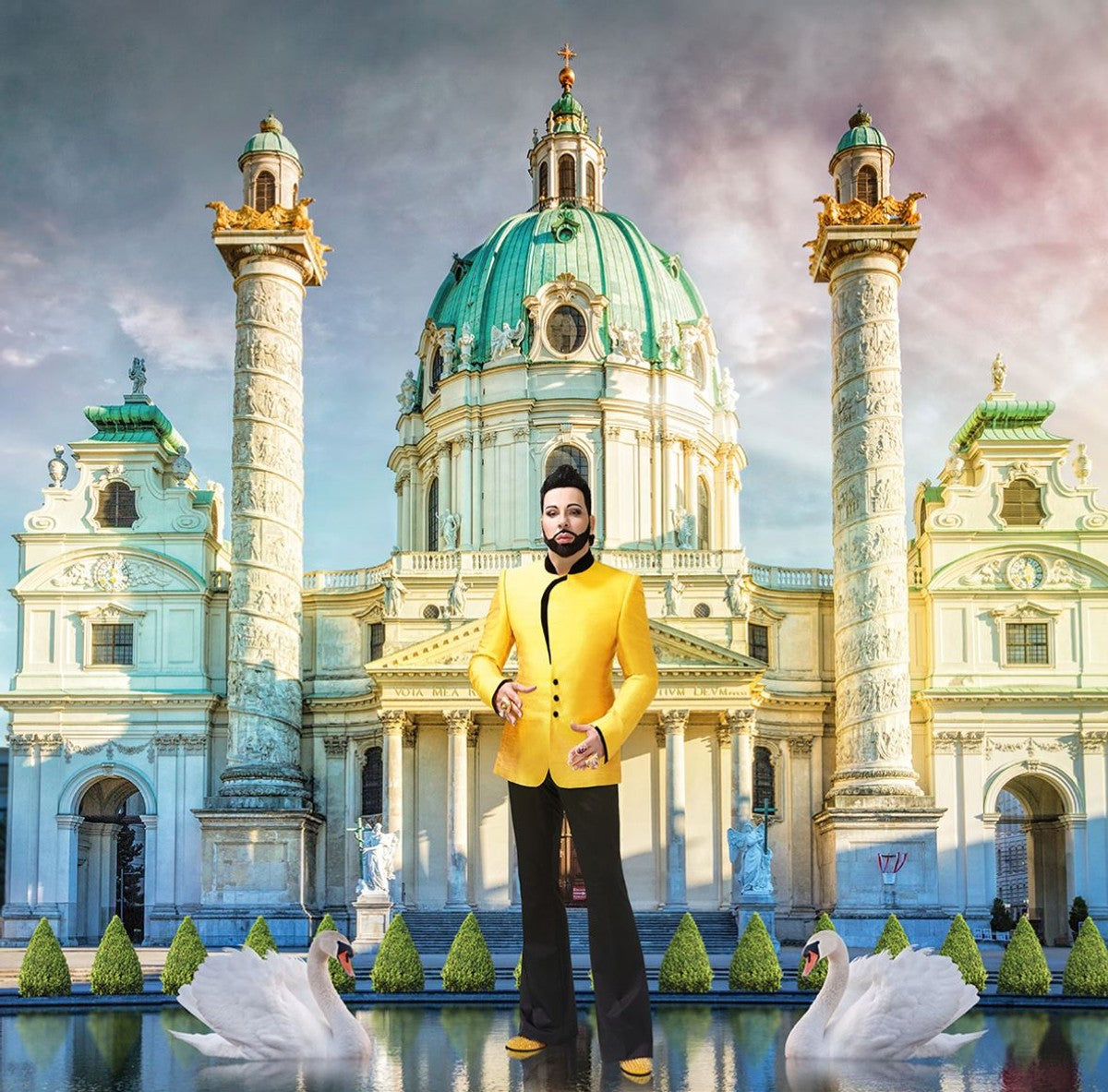 Harald Glööckler Designer Barock Vliestapete 58502 - Grau / Silber / Grün / Pink / Schwarz