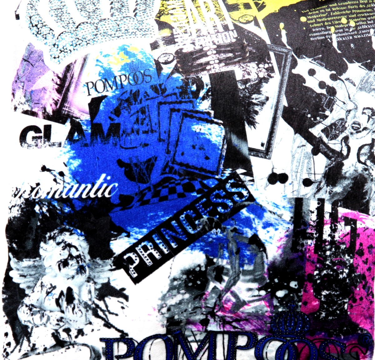 Harald Glööckler Designer Deko Kissen Pompöös by mit Glitzersteinen Weiß - Blau