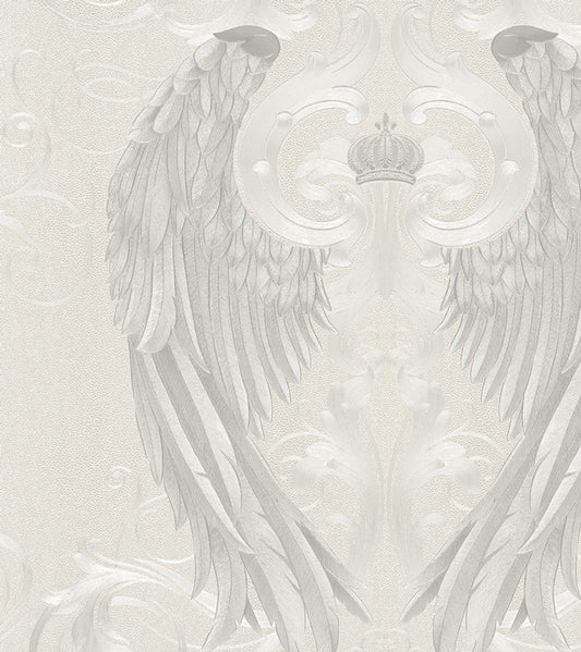Harald Glööckler Imperial Barock Tapete 54843 - Creme mit Engelsflügeln