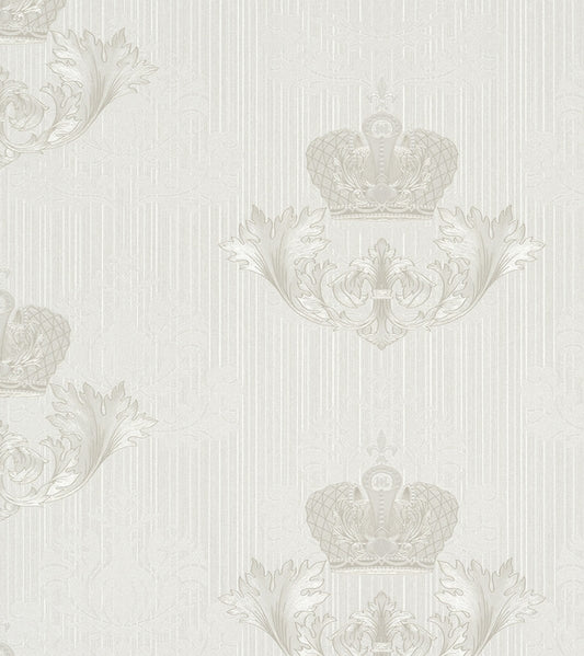 Harald Glööckler Imperial Barock Tapete 54857 - Creme mit Kronenmotiv