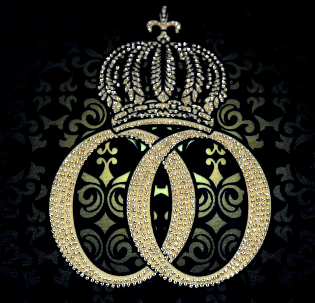 Harald Glööckler Luxus Deko Barock Kissen Pompöös by Schwarz / Gold Krone Deluxe mit Strass Steinen und Troddeln- Glööckler Kissen