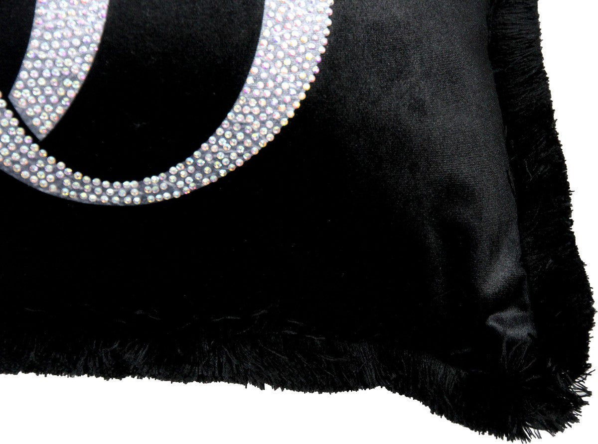 Harald Glööckler Luxus Deko Kissen Pompöös by Schwarz / Silber Krone Deluxe mit Strass Steinen - Glööckler Kissen