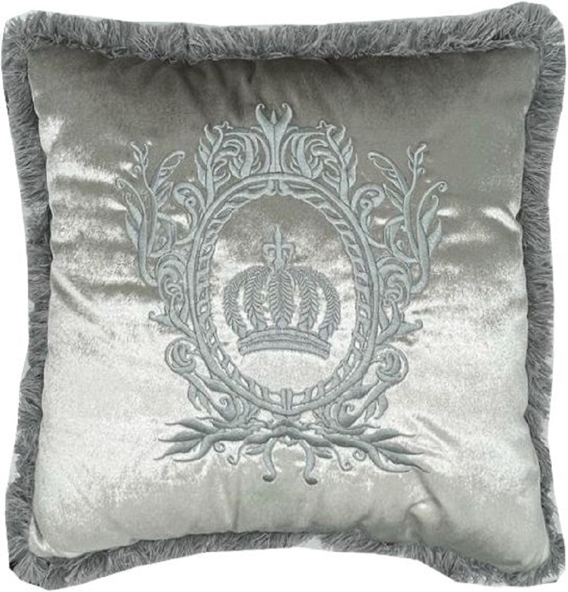 Harald Glööckler Luxus Deko Kissen Pompöös by Silber / Silber - Glööckler Kissen - Designer Zierkissen - Harald Glööckler Designer Deko Accessoires - Luxus Qualität