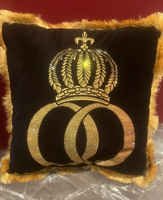 Harald Glööckler Luxus Kissen Pompöös by Krone Schwarz / Gold 50 cm