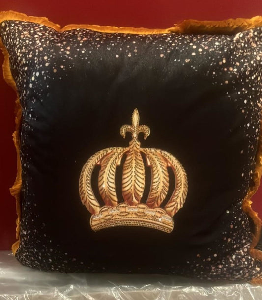 Harald Glööckler Luxus Deko Kissen Pompöös by Krone Schwarz / Gold 45 cm