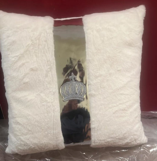 Harald Glööckler Luxus Deko Kissen Pompöös by Krone Weiß / Silber 50 cm