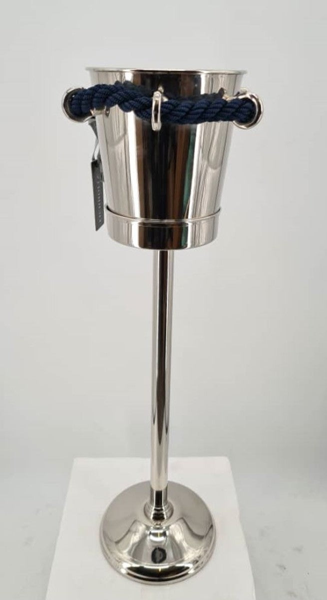 Luxus Weinkühler mit Ständer Silber / Dunkelblau - Champagnerkühler