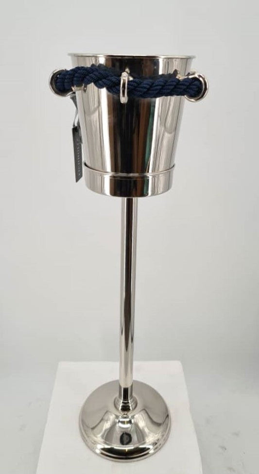 Luxus Weinkühler mit Ständer Silber / Dunkelblau - Champagnerkühler